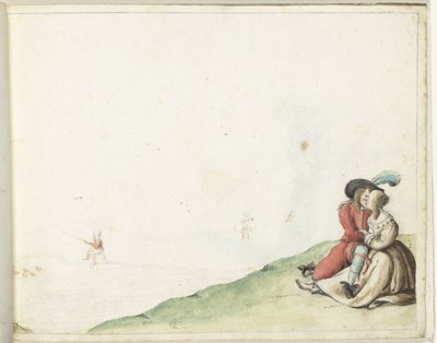 Amantes junto a un estanque de Gesina ter Borch