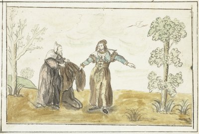 El ermitaño le da a una dama su capa de Gesina ter Borch