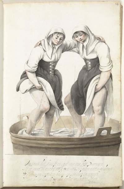 Dos mujeres apisonando cera de Gesina ter Borch