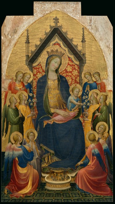 Virgen con el Niño y ángeles músicos, c.1410 (temple y pan de oro sobre tabla) de Gherardo Starnina