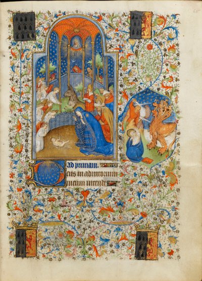 Natividad, adoración del Niño. Las Horas de Isabella Stuart de Giac Master