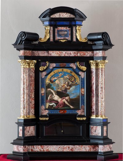 Reloj con representación de San Jerónimo escuchando la trompeta del juicio final, pintura de Giacinto Brandi (1621-1691). Estructura y mecanismo realizados por Giuseppe Campani - siglo XVII de Giacinto Brandi