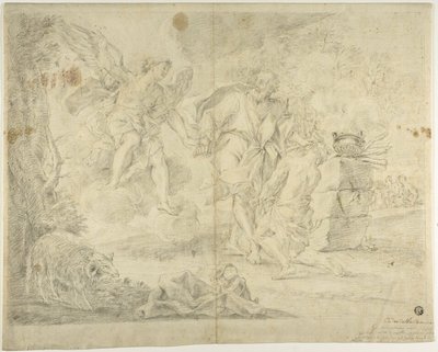 El sacrificio de Isaac por Abraham de Giacinto Calandrucci