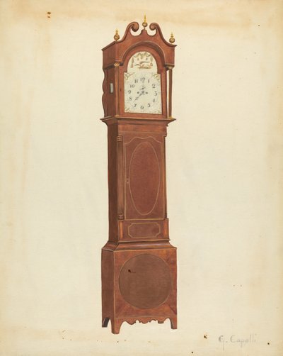 Reloj de abuelo, c. 1935 de Giacinto Capelli