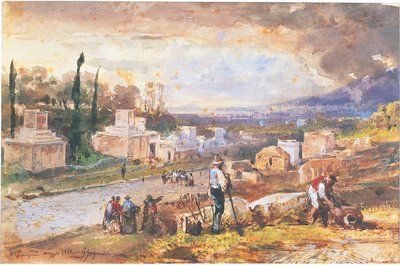 Italia, Pompeya, La Calle de las Tumbas 1862 de Giacinto Gigante
