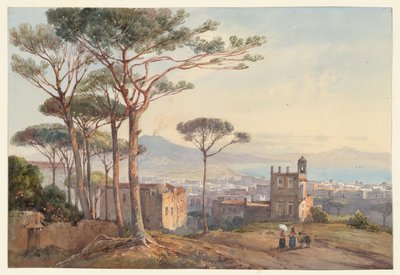 Nápoles desde la Conocchia, una de las cuatro pequeñas vistas de Nápoles de un «Album Amicorum» de Giacinto Gigante