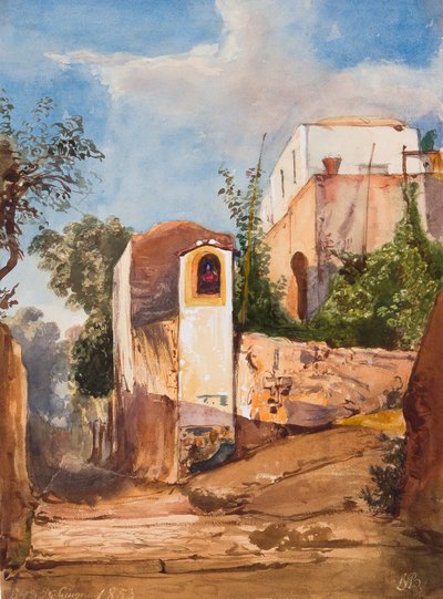 Santuario en la carretera, con adiciones del Príncipe Luigi Maria di Borbone, 13 de junio de 1853 de Giacinto Gigante