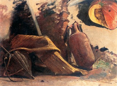 Naturaleza muerta con calabaza, circa 1844 de Giacinto Gigante