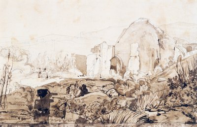 Templo de Diana en Baia, c.1844 de Giacinto Gigante