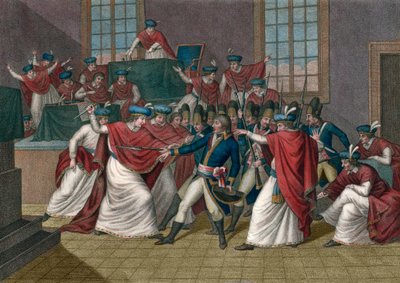 El Golpe de Estado del 18 Brumario (9 de noviembre de 1799). Napoleón Bonparte (1769-1821) derroca al Directorio y se convierte en Primer Cónsul - Golpe de Estado de brumaire an VIII - Le 19 brumaire año VIII (10 de noviembre de 1799), Bonaparte disuelve e de Giacomo Aliprandi