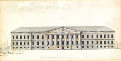 Elevación de la fachada de la Academia de Ciencias en San Petersburgo de Giacomo Antonio Domenico Quarenghi