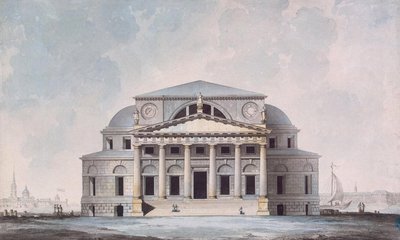 Fachada del edificio de la Bolsa en San Petersburgo, 1783 de Giacomo Antonio Domenico Quarenghi