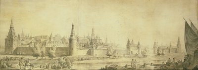 Vista panorámica del Kremlin de Moscú a finales del siglo XVIII, finales de 1790s de Giacomo Antonio Domenico Quarenghi
