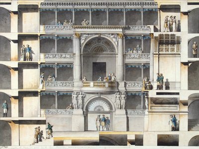 Teatro Imperial Bolshoi Kamenny de San Petersburgo. Partes del Auditorio con la Caja del Zar de Giacomo Antonio Domenico Quarenghi