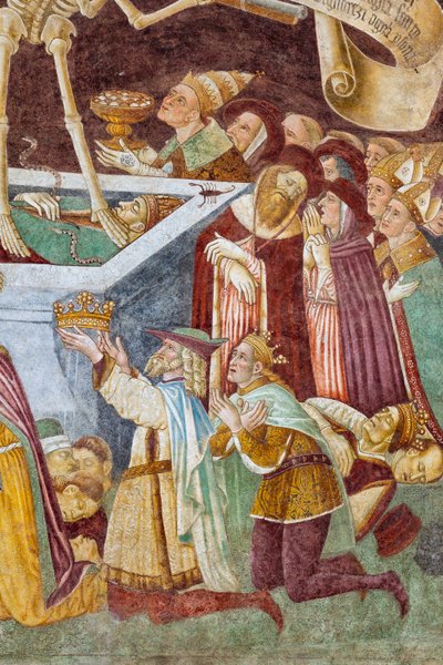 Detalle del Triunfo de la Muerte y de la Danza de la Muerte de Giacomo Borlone de Buschis
