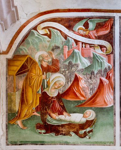 Bodas de Caná, detalle de la Vida de Jesús de Giacomo Borlone de Buschis