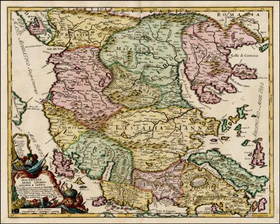 Mapa de Macedonia y Tesalia de 1684 por Giacomo Cantelli da Vignola de Giacomo Cantelli