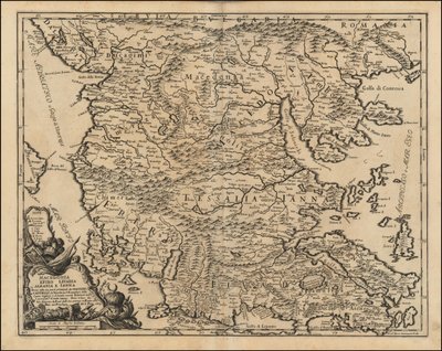 Mapa de Tesalia y Macedonia de 1684 por Giacomo Cantelli da Vignola de Giacomo Cantelli