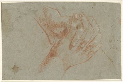 Dos manos cruzadas de Giacomo Cavedone (attributed to)