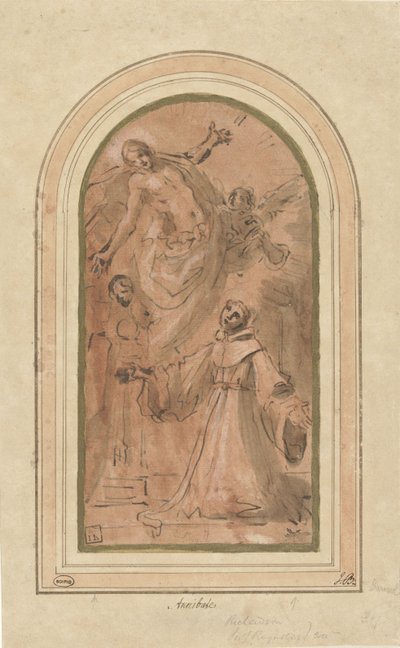 Cristo se aparece al beato Giovanni da San Facondo de Giacomo Cavedone