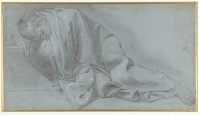 Estudio de un modelo masculino dormido en el suelo de Giacomo Cavedone