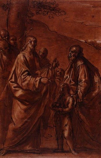 El milagro de los panes y los peces, c.1611-14 de Giacomo Cavedoni