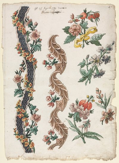 Diseños florales y bandas florales de Giacomo Cavenezia