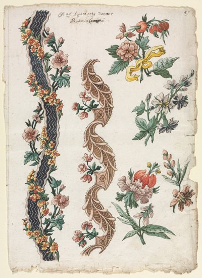 Diseños florales y bandas florales de Giacomo Cavenezia