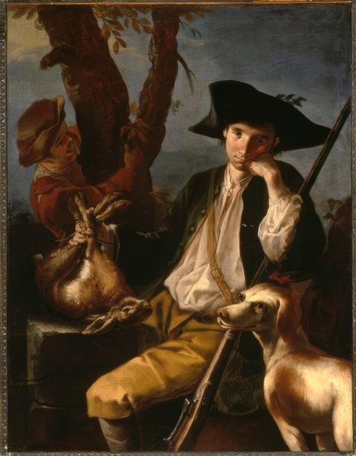 G.F.Cipper conocido como Il Todeschini, Cazador descansando de Giacomo Francesco Cipper