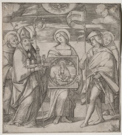 Santos Patronos de Bolonia, c. 1515-1520 de Giacomo Francia