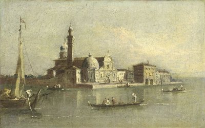 Vista de la isla de San Michele en Venecia de Giacomo Guardi (attributed to)