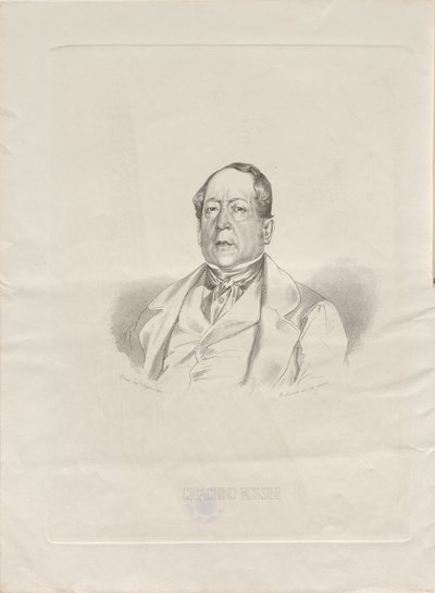 Retrato del compositor Gioachino Antonio Rossini 1792-1868, 1852 de Giacomo Luzzati