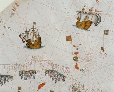Mapa náutico, detalle de las Islas Canarias, 1564 de Giacomo Maggiolo