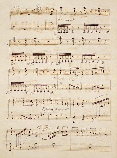 Página de manuscrito de la partitura de 