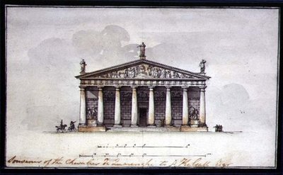 Elevación de los Establos de Equitación en Tsarskoye Selo de Giacomo Quarenghi