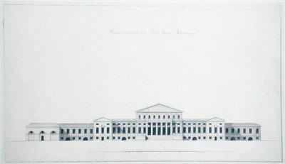 Plano de la residencia del príncipe Youssoupov en el río Fontanka, San Petersburgo (vista desde el lado del jardín) de Giacomo Quarenghi