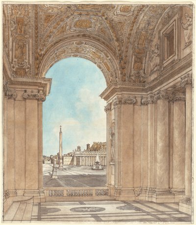 La Plaza de San Pedro Vista a través de un Arco de la Basílica de Giacomo Quarenghi
