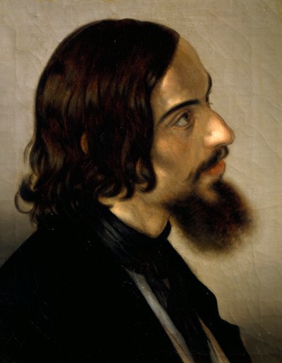 Retrato del pintor Scamuzza por Giovanni Trecourt (1812-1882) de Giacomo Trecourt