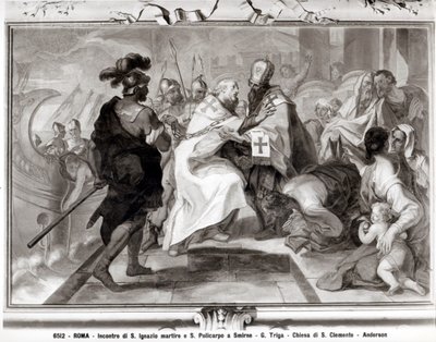 El Encuentro de San Ignacio de Antioquía (d.c.107 AD) y San Policarpo de Esmirna (c.69-c.155 AD) de Giacomo Triga