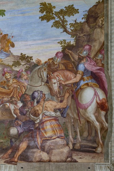 Alejandro Magno cubriendo el cadáver de Darío con un manto, Salón Principal de Giambattista (1526 78) Zelotti