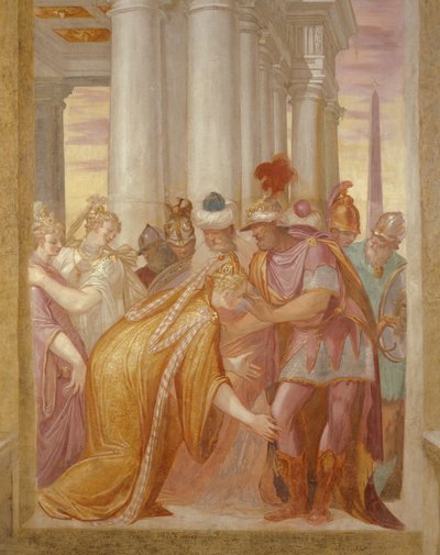 Muro central que representa a Sofonisba pidiendo ayuda a Masinisa de Giambattista 1526 78 Zelotti