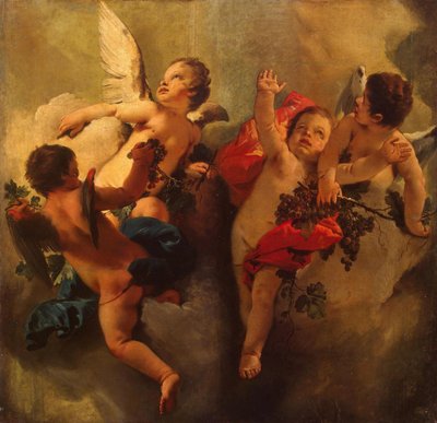 Cupidos con uvas. Serie Las Cuatro Estaciones, 1740s de Giambattista Tiepolo