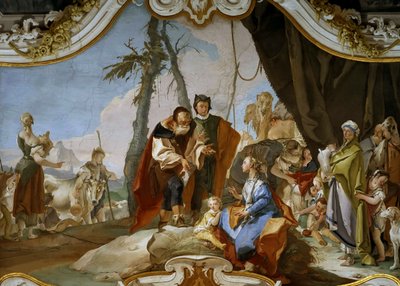 Raquel escondiendo los terafines de su padre Labán de Giambattista Tiepolo