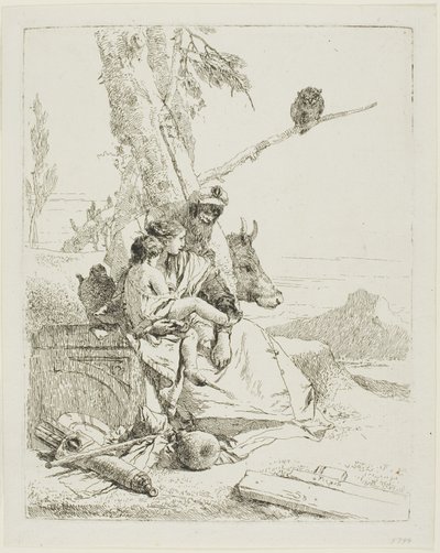 La familia del campesino oriental, de Scherzi de Giambattista Tiepolo