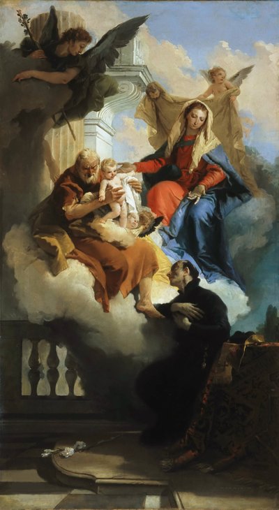 La Sagrada Familia apareciendo en una visión a San Cayetano, ca 1735 de Giambattista Tiepolo