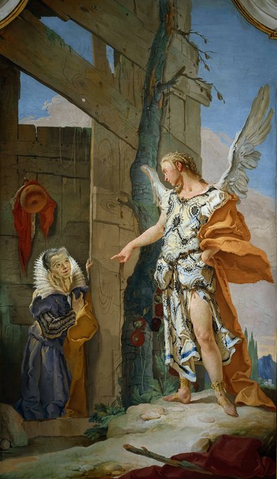 La aparición del ángel ante Sarah, ca 1728 de Giambattista Tiepolo