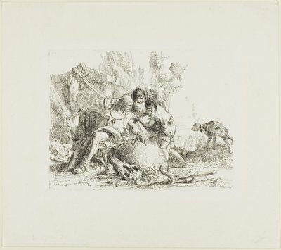 Dos magos y un niño, de Scherzi de Giambattista Tiepolo
