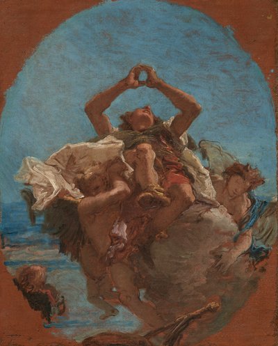 San Roque llevado al cielo por los ángeles, c.1735-1745 (óleo sobre lienzo) de Giambattista & Tiepolo Giandomenico (1727-1804) Tiepolo