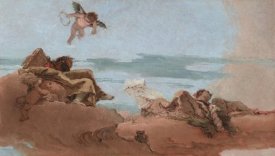 Estudio para un techo con la Personificación del Consejo, antes de c. 1762 (óleo sobre lienzo) de Giambattista & Tiepolo Giandomenico (1727-1804) Tiepolo
