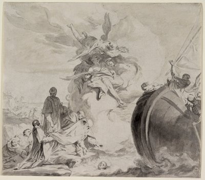La cabeza de San Torpe salvada por ángeles y restaurada al arzobispo Frederigo de Giambettino Cignaroli